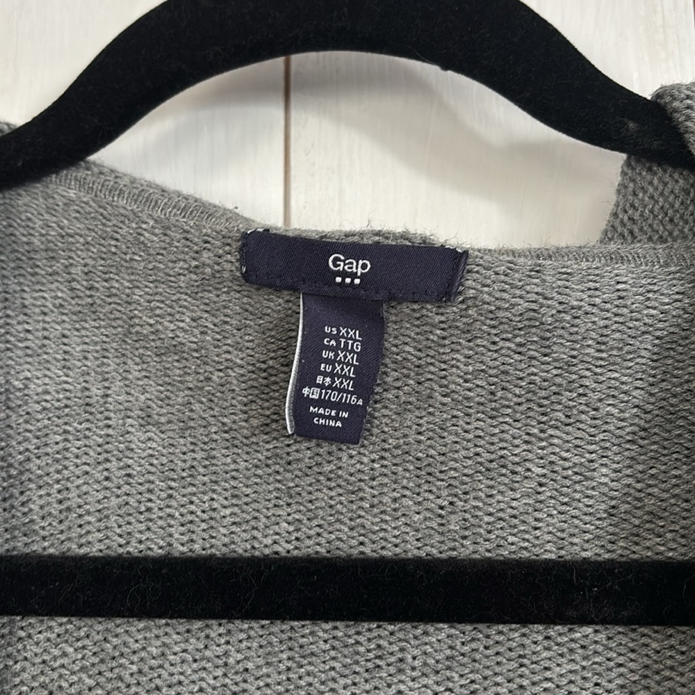 Gap - Long Hooded Cardigan Sweater - Grey - Picture 4 of 5